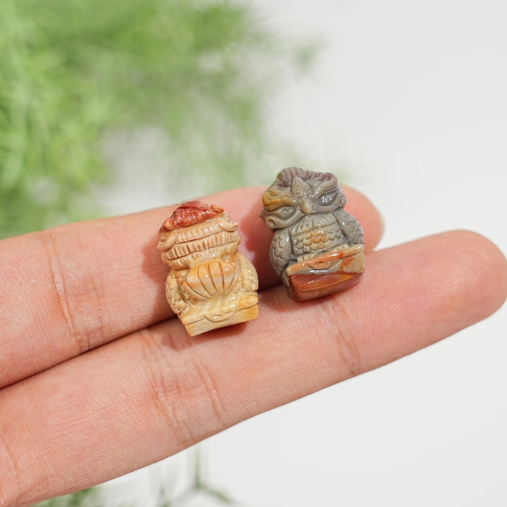 Natural Crystal Whimsical Alashan Agate Phoenix Carving