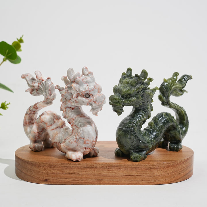 A Slightly Imperfect Natural Crystal Carving Chinese Dragon