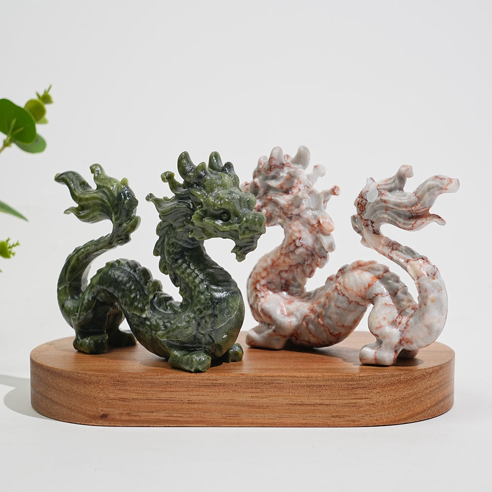 A Slightly Imperfect Natural Crystal Carving Chinese Dragon