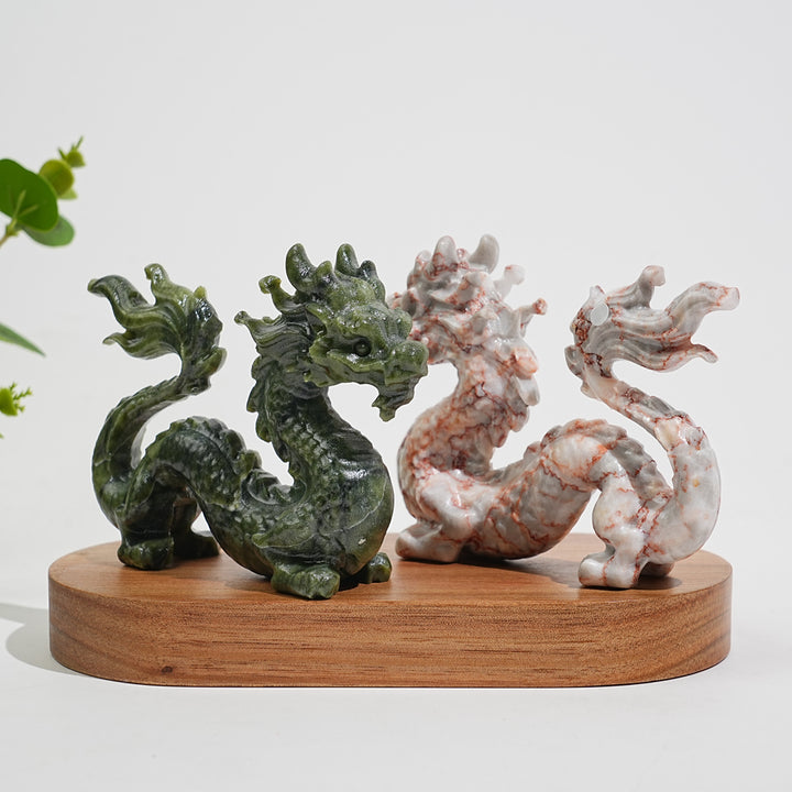 A Slightly Imperfect Natural Crystal Carving Chinese Dragon