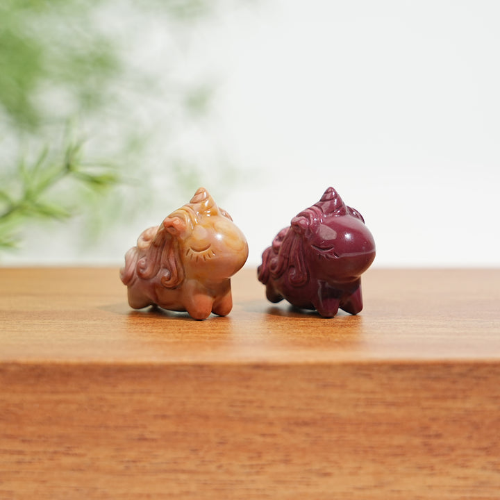 Natural Alashan Agate Unicorn Carving