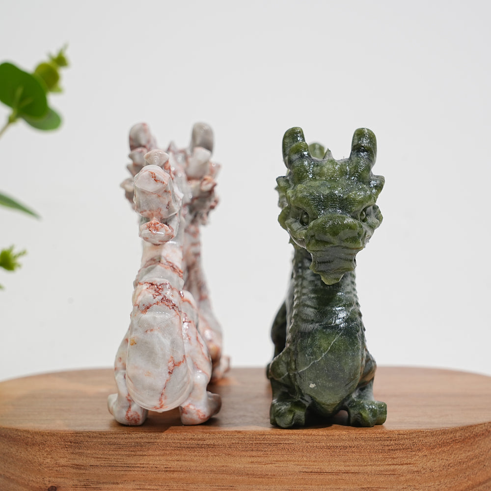 A Slightly Imperfect Natural Crystal Carving Chinese Dragon