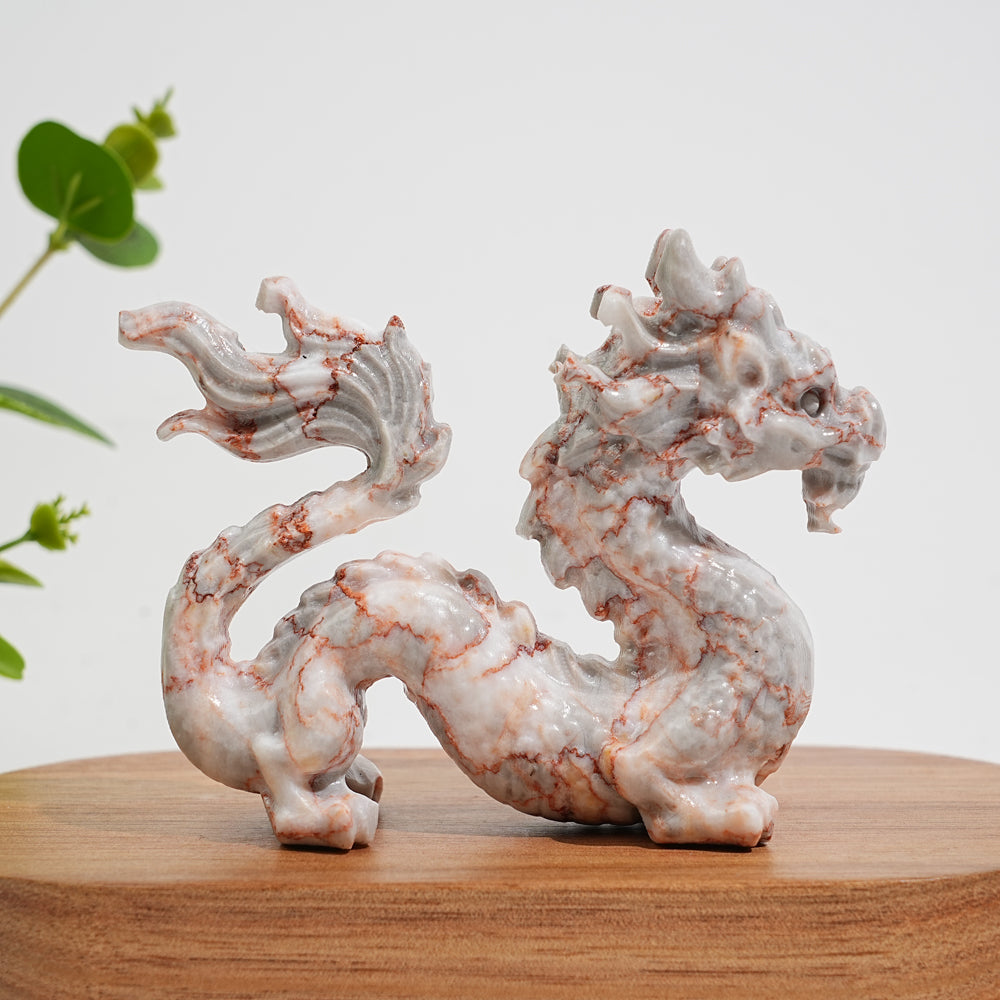 A Slightly Imperfect Natural Crystal Carving Chinese Dragon