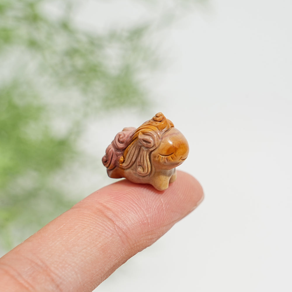 Natural Alashan Agate Unicorn Carving