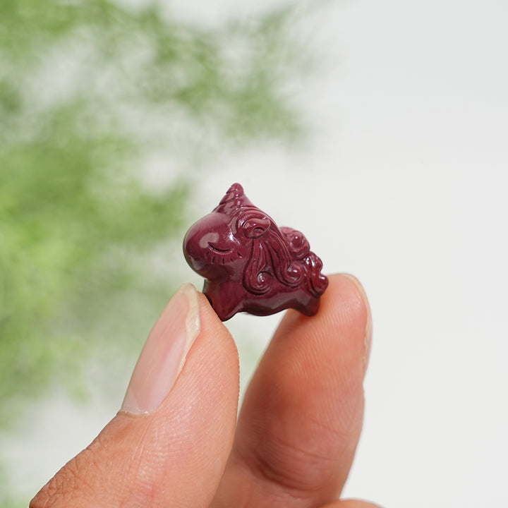 Natural Alashan Agate Unicorn Carving