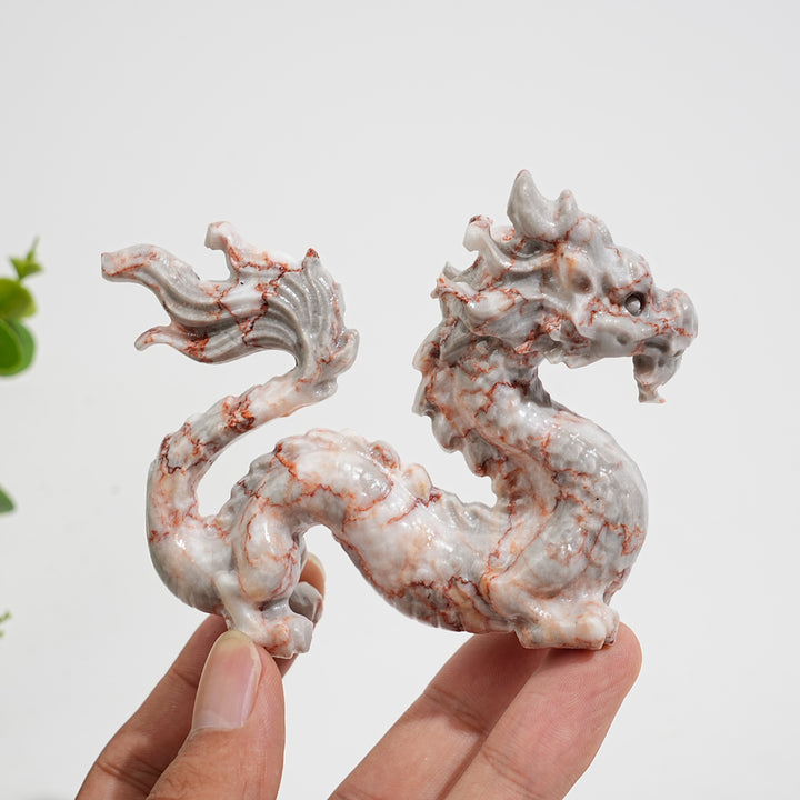 A Slightly Imperfect Natural Crystal Carving Chinese Dragon