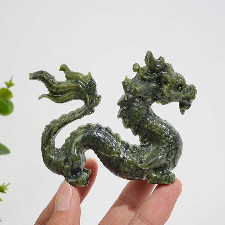 A Slightly Imperfect Natural Crystal Carving Chinese Dragon