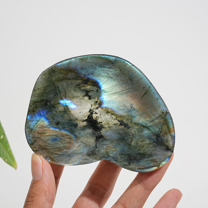 Unique,Natural Crystal Irregular Labradorite Bowl
