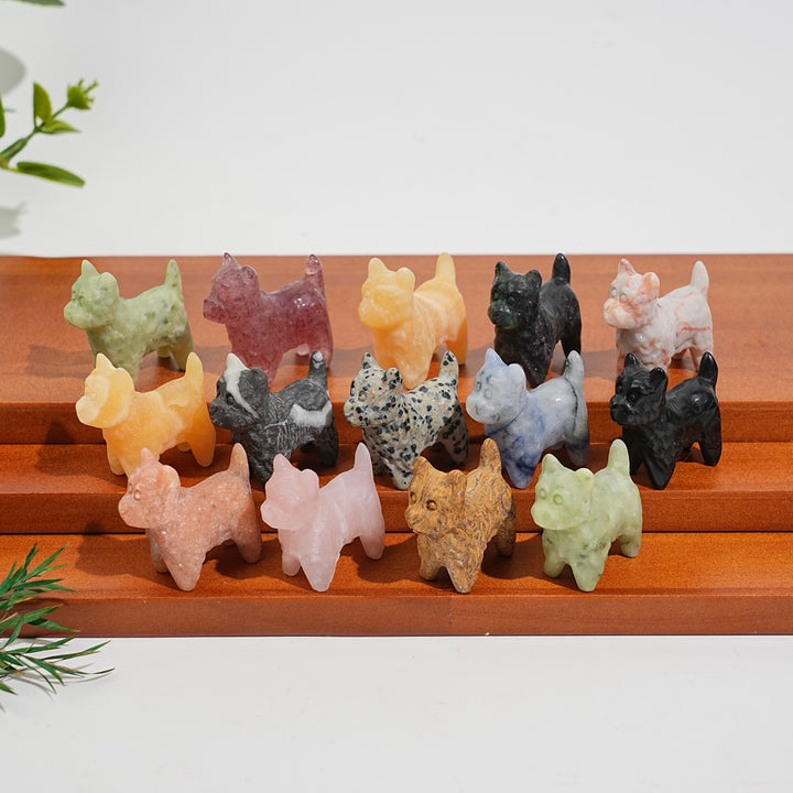 Natural Crystal Adorable Mini West Highland Carving