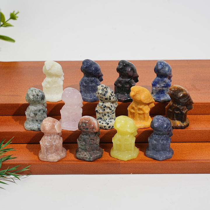 Natural Crystal Carving Mixed Materials Crow