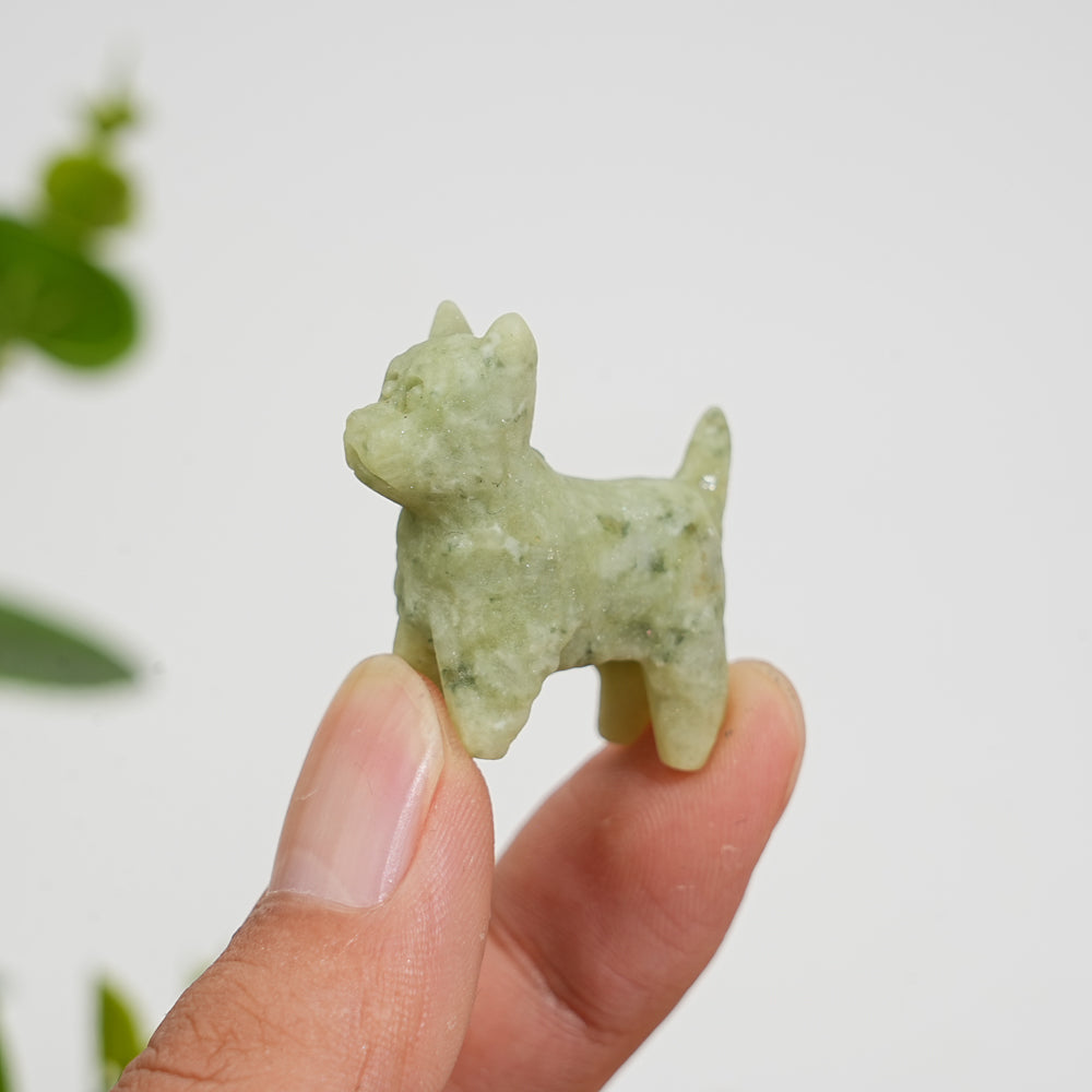 Natural Crystal Adorable Mini West Highland Carving