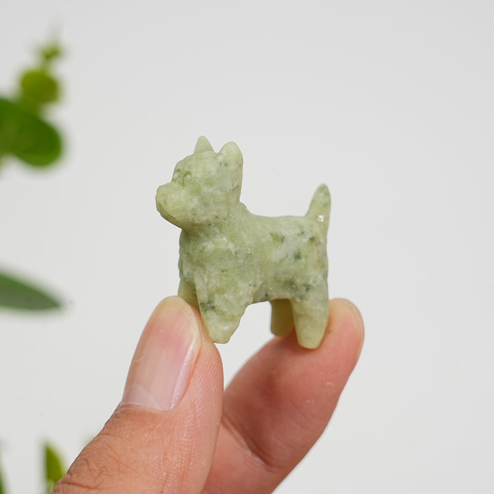 Natural Crystal Adorable Mini West Highland Carving