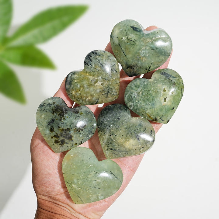 Natural Crystal Prehnite Heart