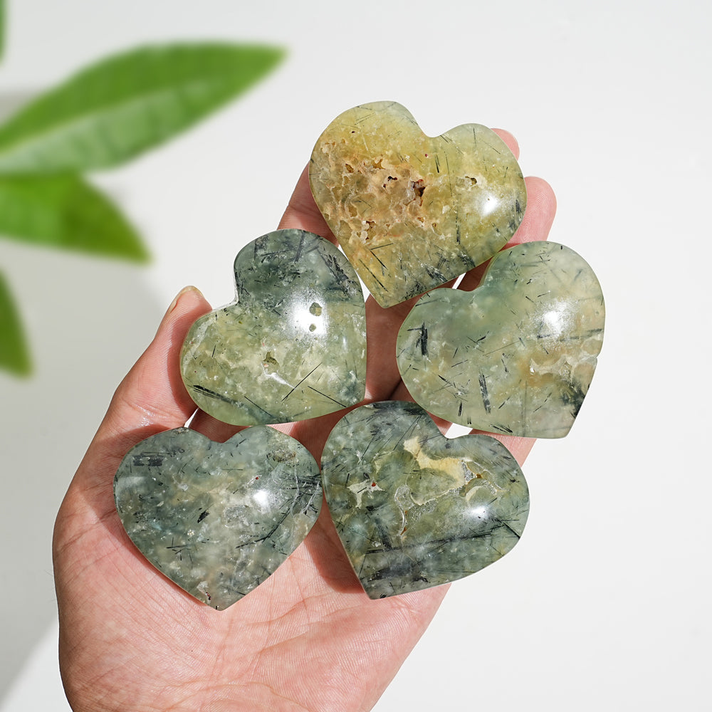 Natural Crystal Prehnite Heart