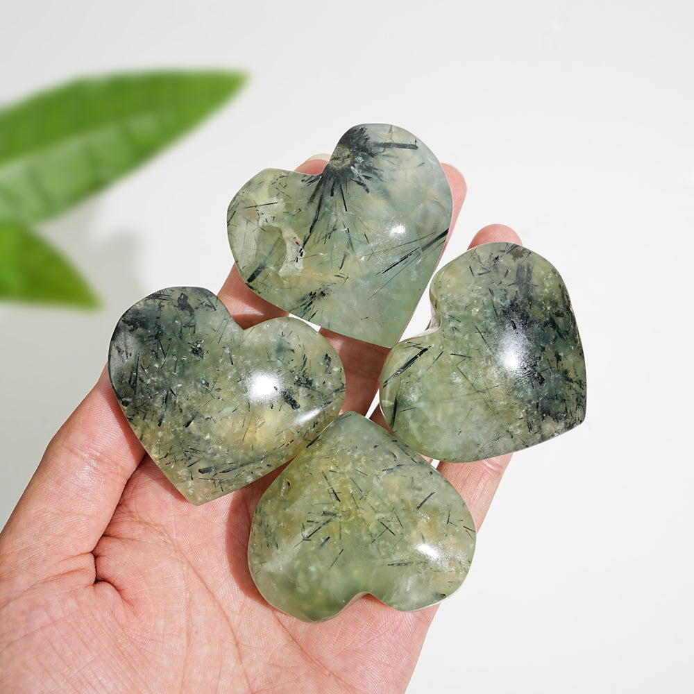 Natural Crystal Prehnite Heart