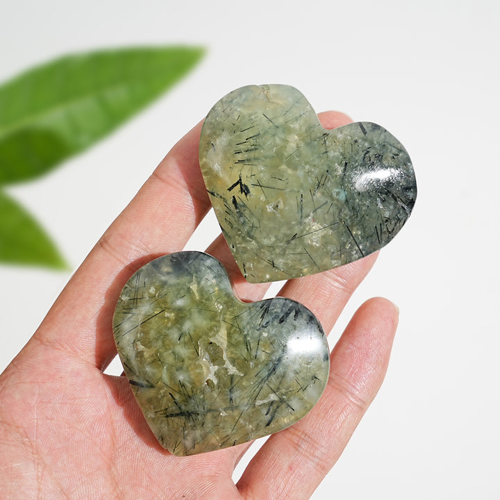 Natural Crystal Prehnite Heart