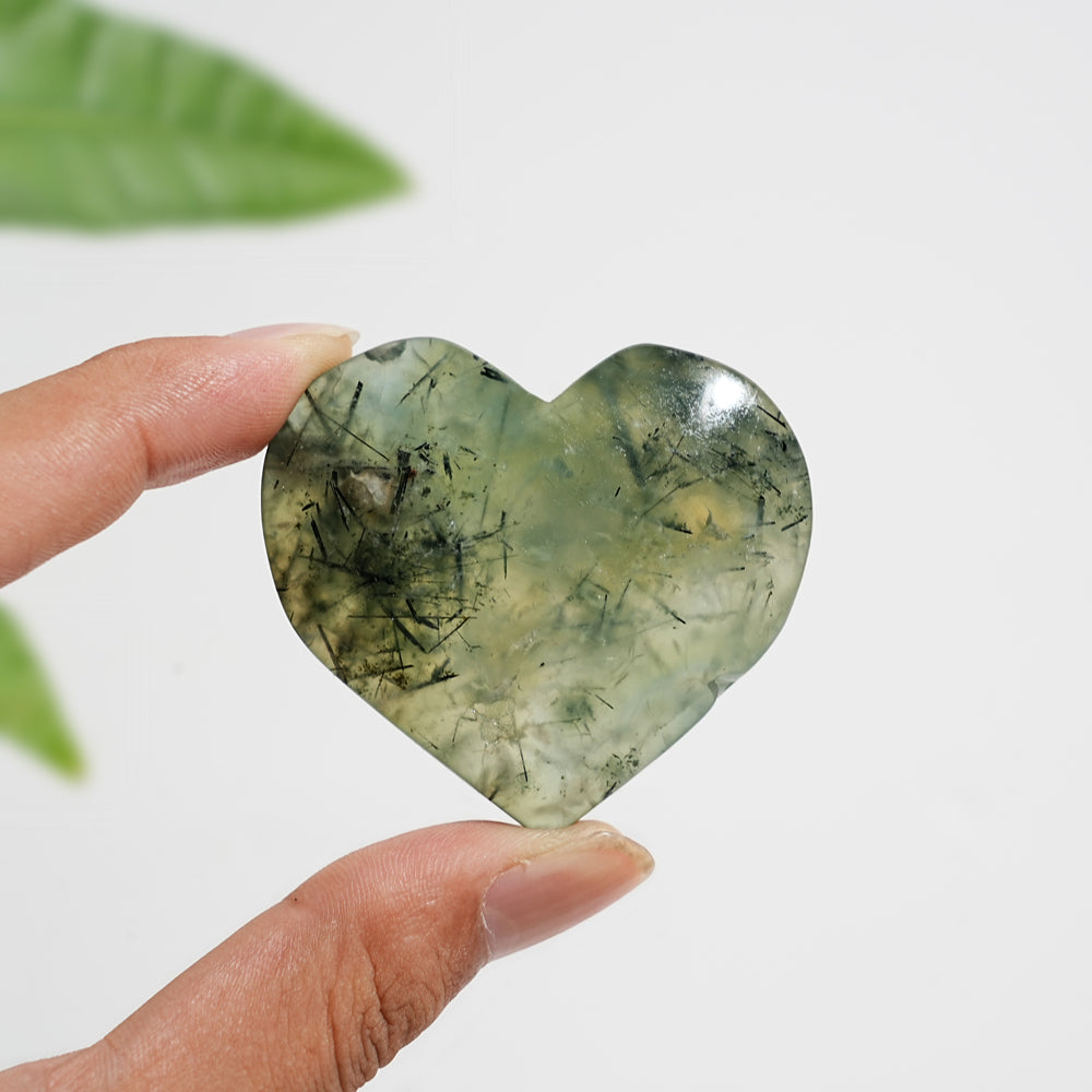 Natural Crystal Prehnite Heart