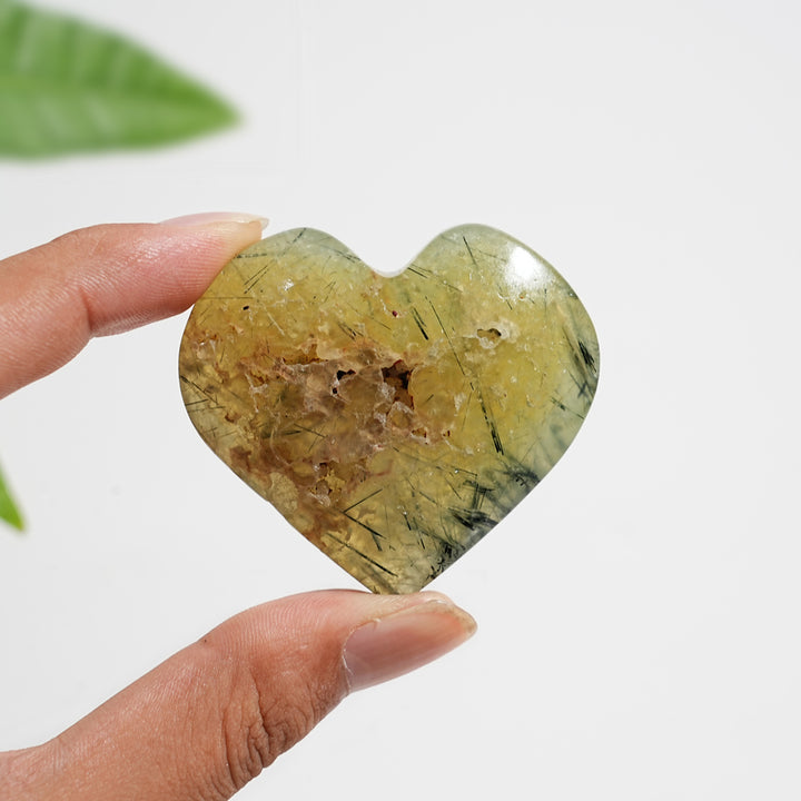 Natural Crystal Prehnite Heart