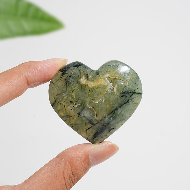 Natural Crystal Prehnite Heart