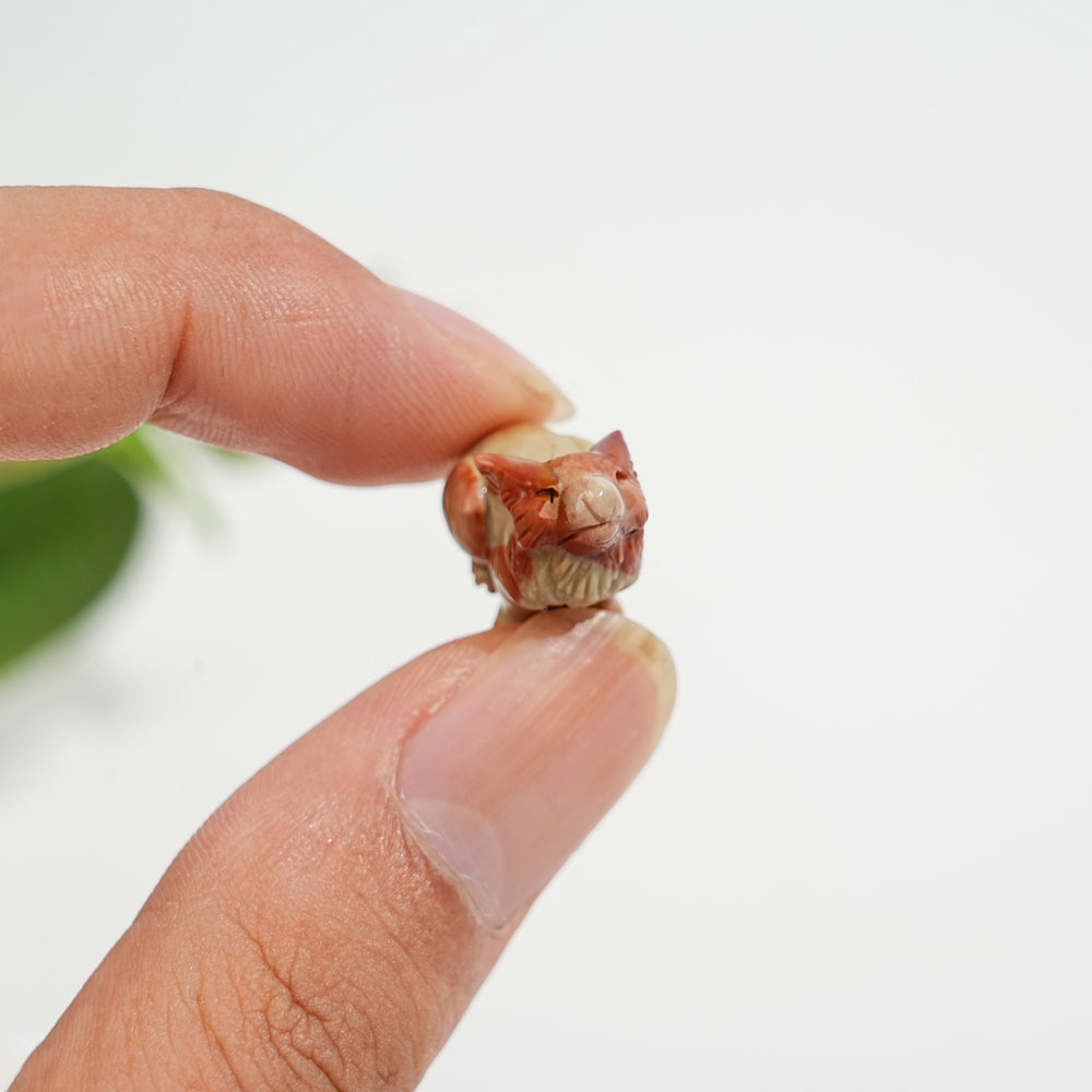 Natural Crystal Alashan Agate Wolf Carving