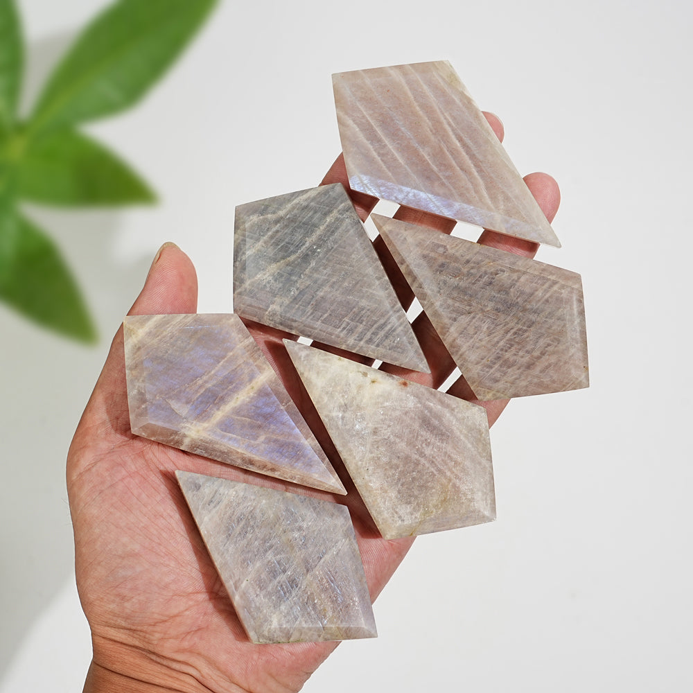 Natural Crystal Moonstone Diamond Slice