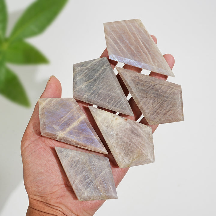 Natural Crystal Moonstone Diamond Slice