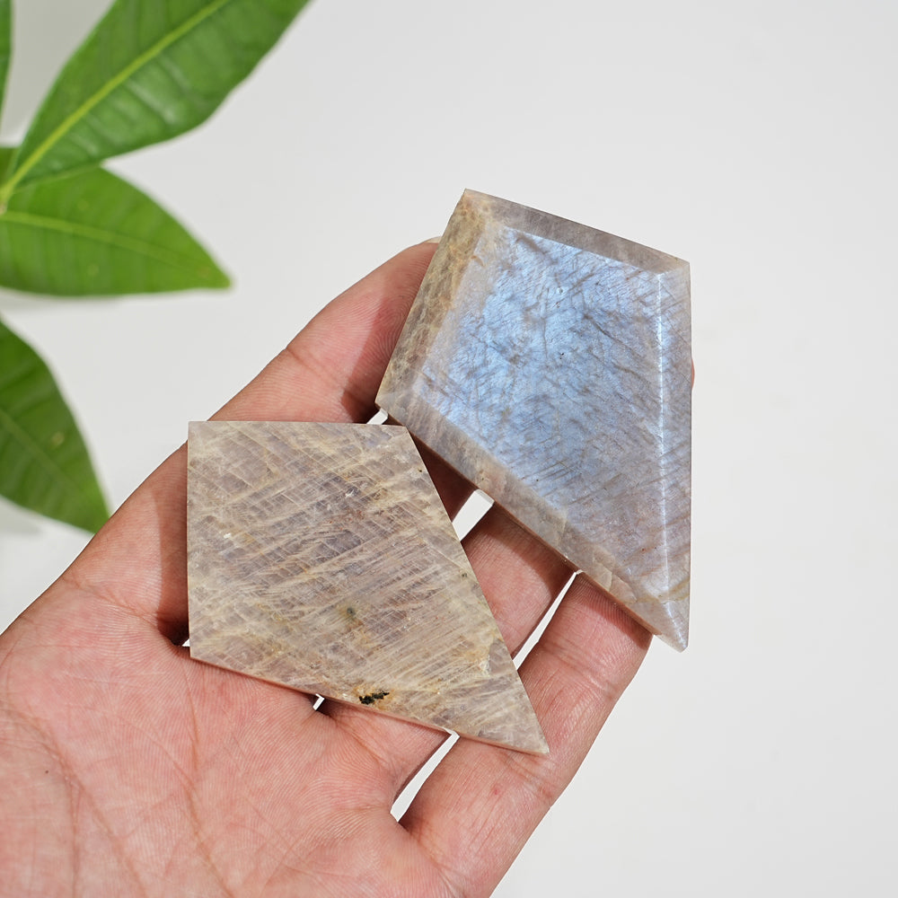 Natural Crystal Moonstone Diamond Slice