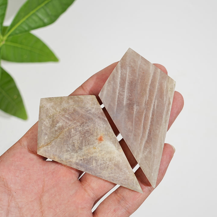 Natural Crystal Moonstone Diamond Slice