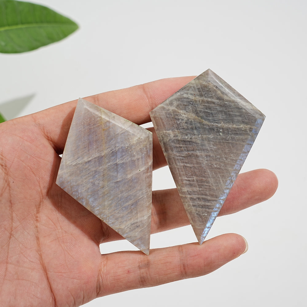 Natural Crystal Moonstone Diamond Slice