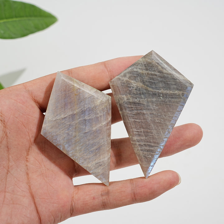 Natural Crystal Moonstone Diamond Slice