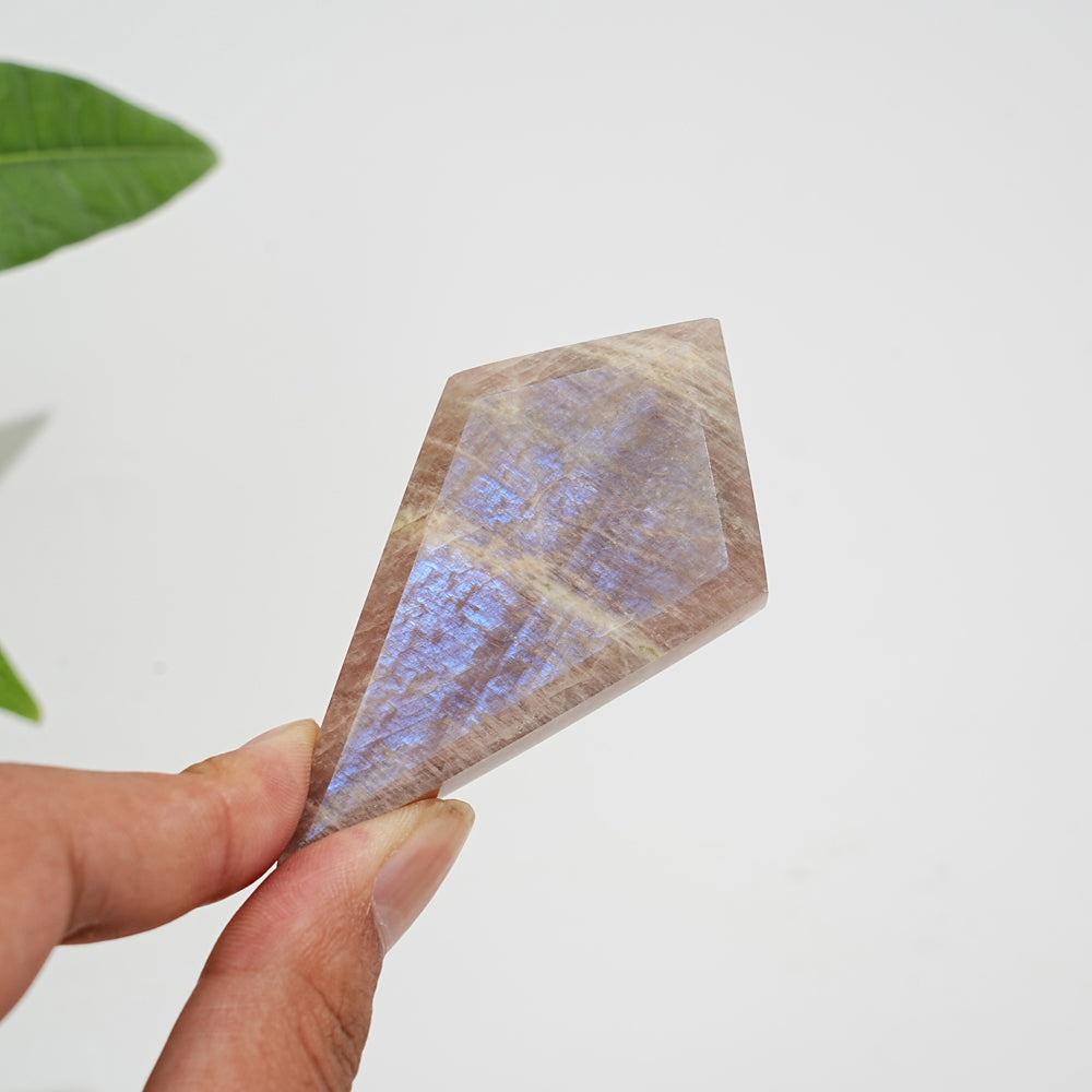 Natural Crystal Moonstone Diamond Slice