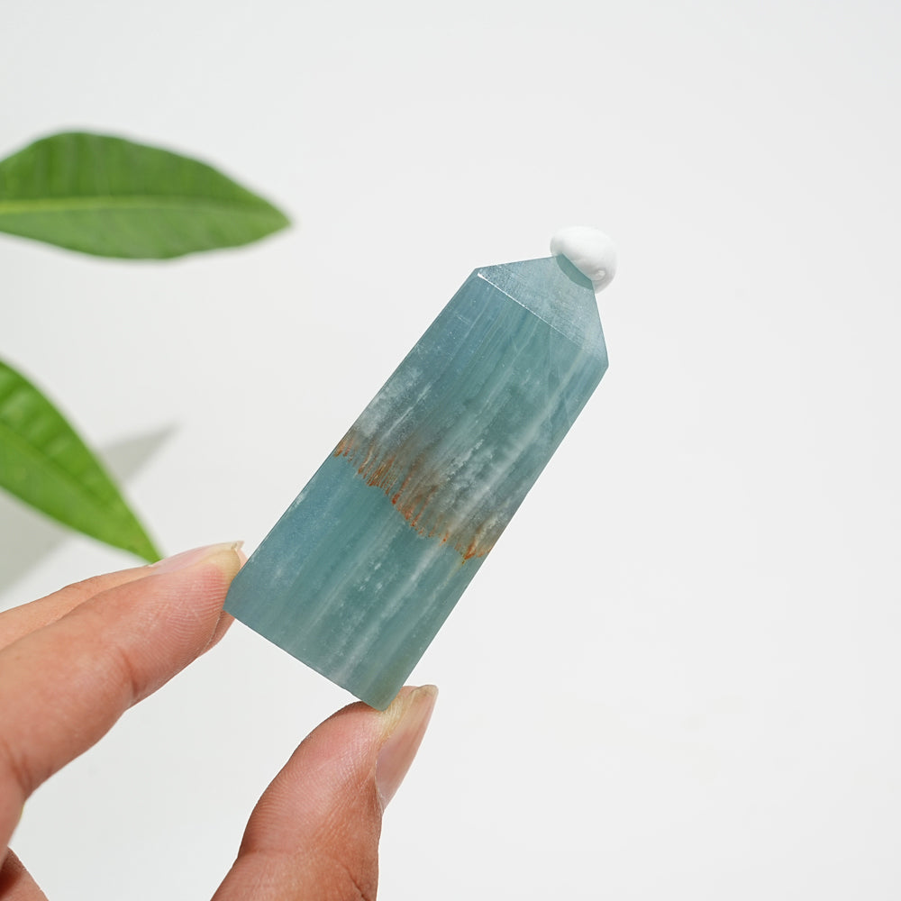 Natural Crystal Lemurian Aquatine Calcite Point