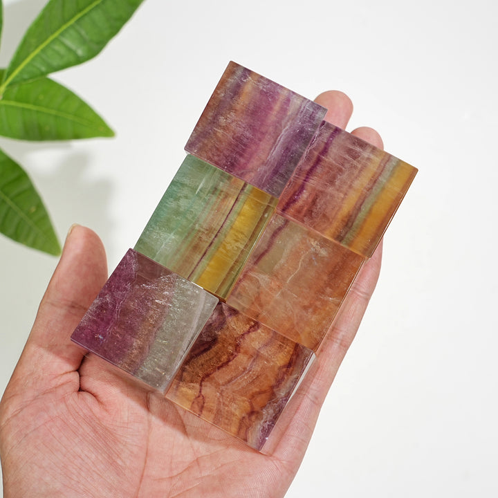 Natural Crystal Candy Fluorite Cube