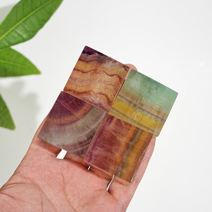 Natural Crystal Candy Fluorite Cube