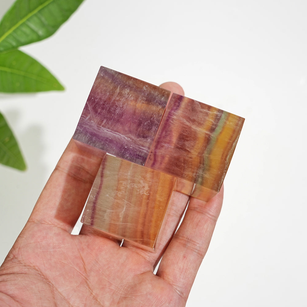 Natural Crystal Candy Fluorite Cube