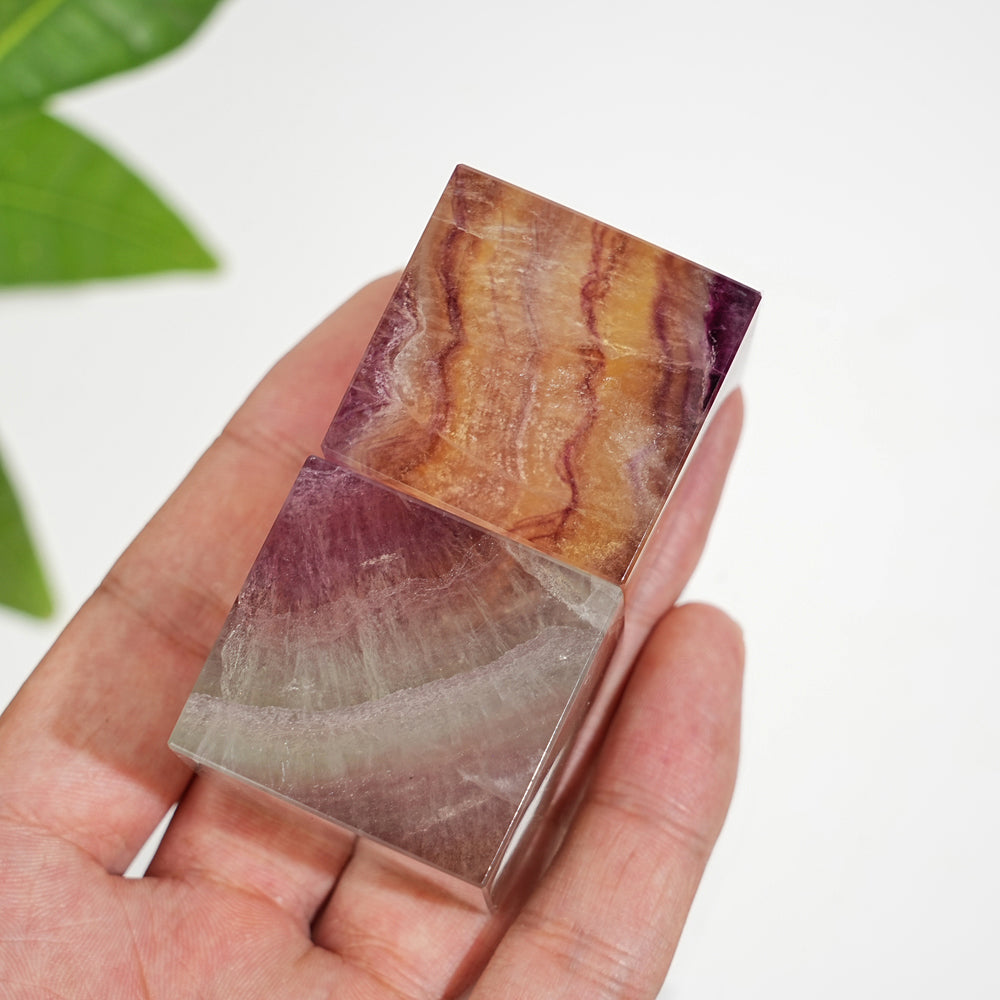 Natural Crystal Candy Fluorite Cube