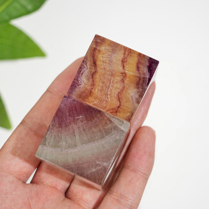 Natural Crystal Candy Fluorite Cube
