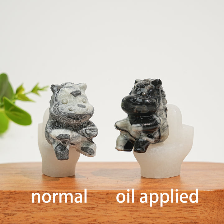 Natural Crystal Horse On Toilet Carving