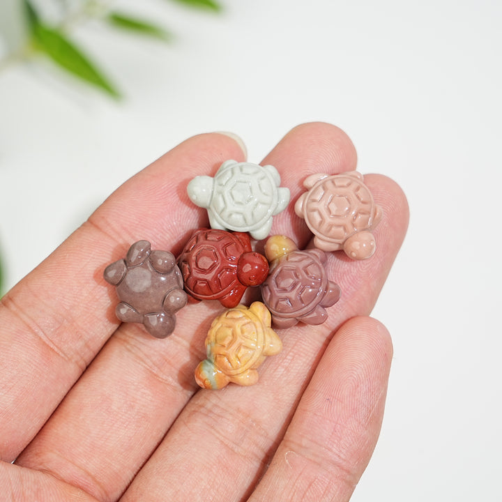 Natural Crystal Alashan Agate Turtle Carving