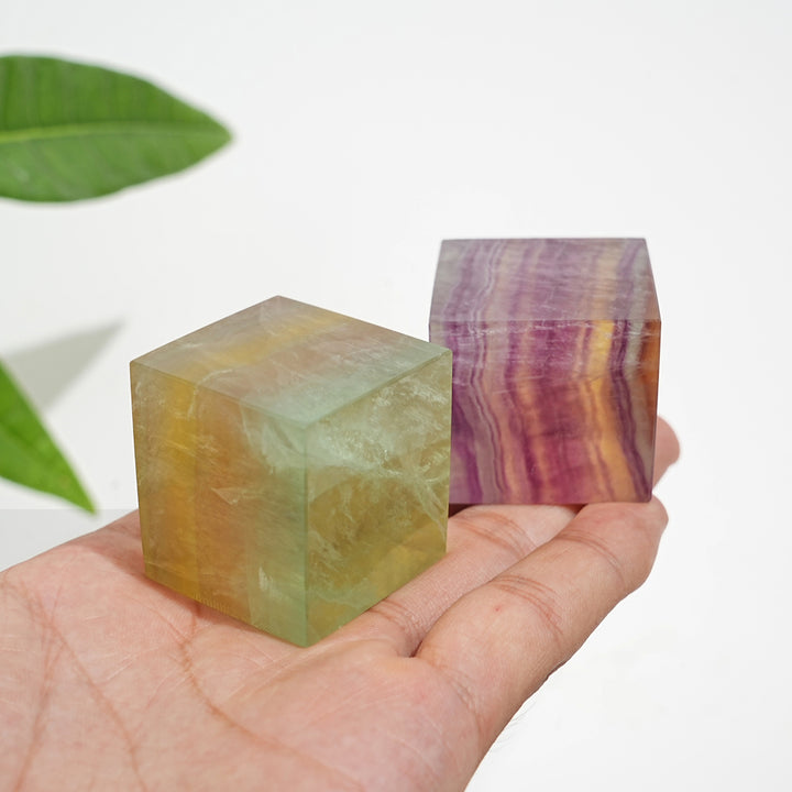 Natural Crystal Candy Fluorite Cube