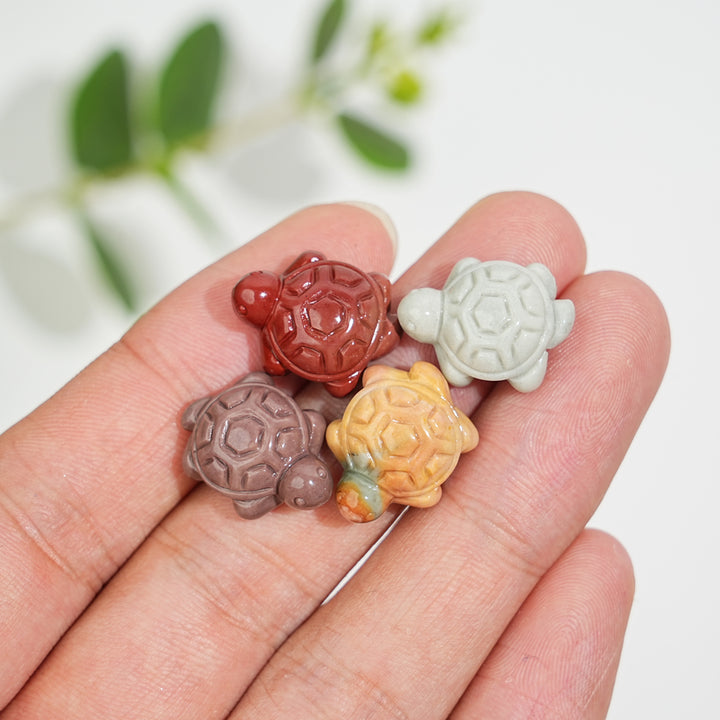 Natural Crystal Alashan Agate Turtle Carving