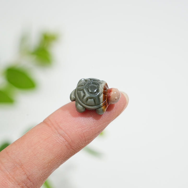 Natural Crystal Alashan Agate Turtle Carving