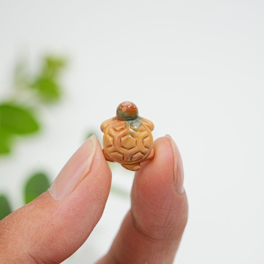 Natural Crystal Alashan Agate Turtle Carving
