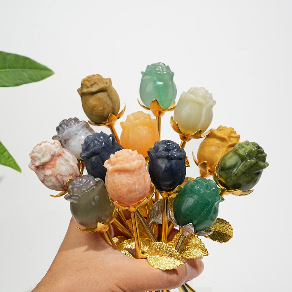 Natural Crystal Exquisite Handheld Rose Flower
