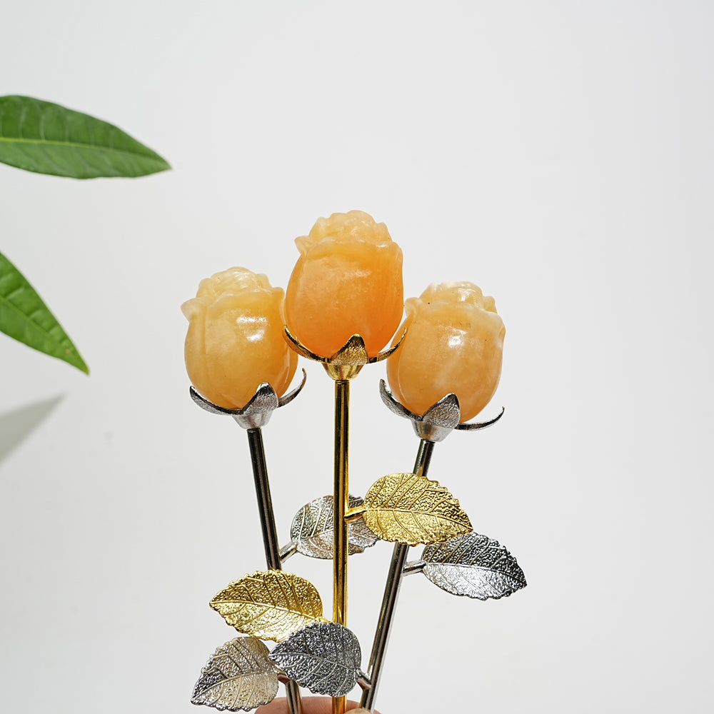 Natural Crystal Exquisite Handheld Rose Flower