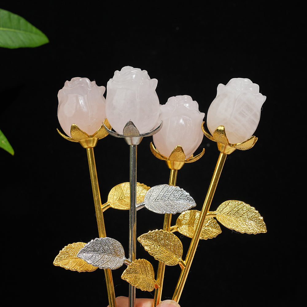 Natural Crystal Exquisite Handheld Rose Flower