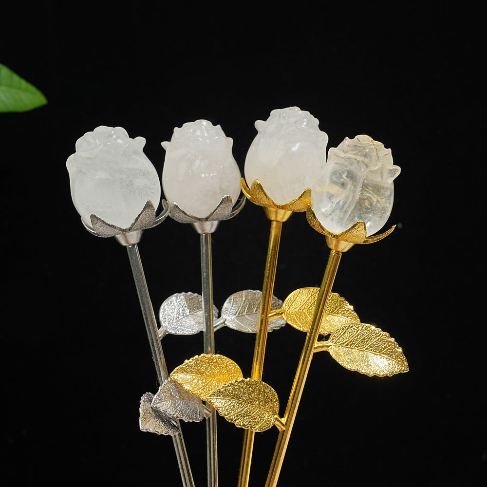 Natural Crystal Exquisite Handheld Rose Flower