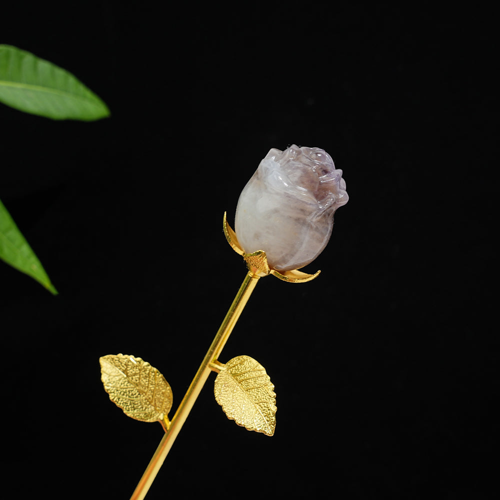 Natural Crystal Exquisite Handheld Rose Flower