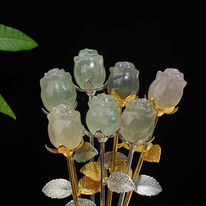 Natural Crystal Exquisite Handheld Rose Flower