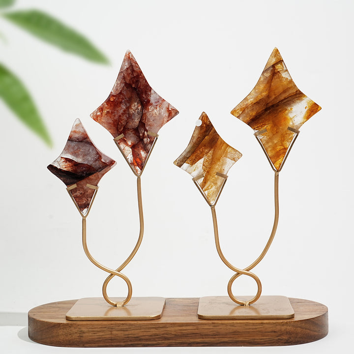 Unique,A Slightly Imperfect Natural Crystal Meteor Shower With Stand